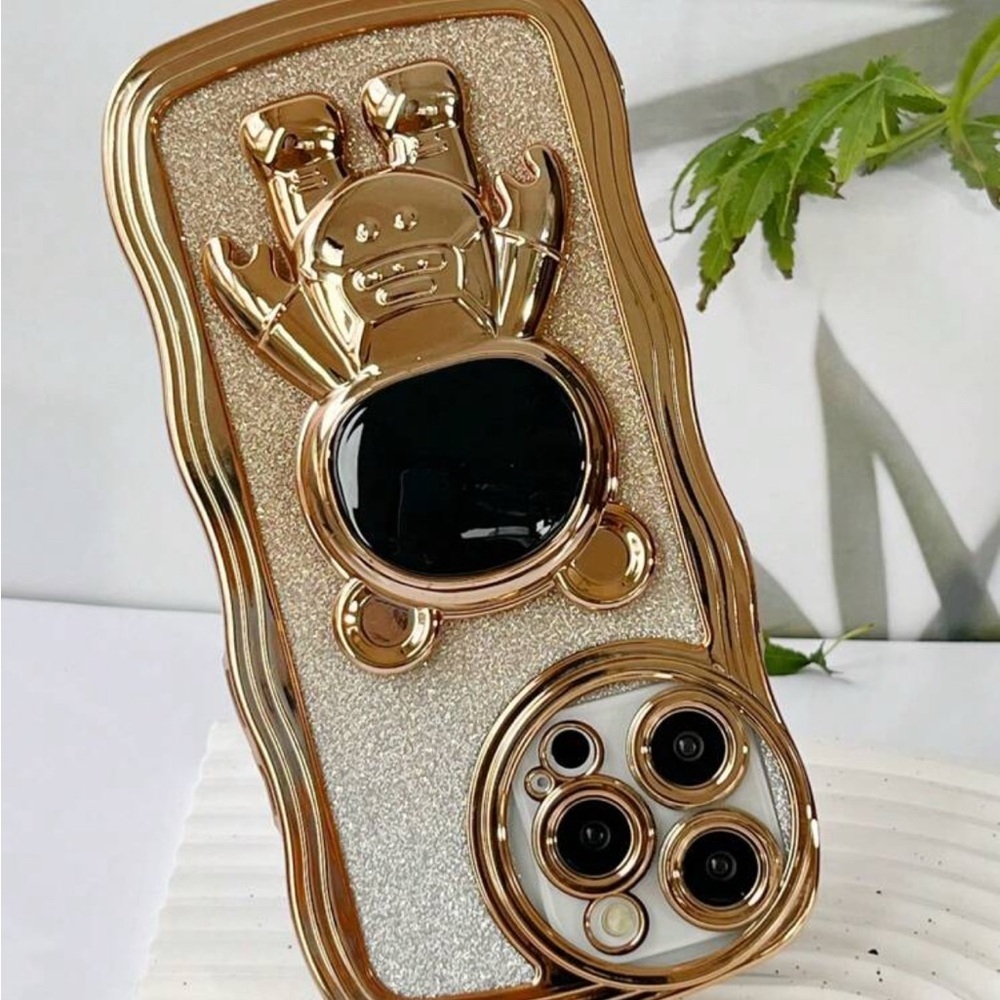 Gold Astronaut iPhone 16 Pro Case - Picture 2 of 5